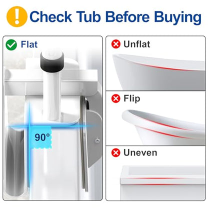 Adjustable Bathtub Safety Rail with Double Grip | 14"–18" Shower Grab Bar for Seniors, Elderly & Disabled, Non-Slip Tub Side Bar Clamp for Bathroom Support