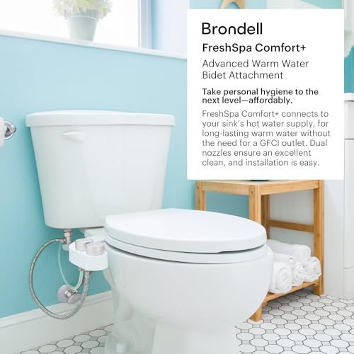 Brondell Bidet - FreshSpa Comfort Plus Bidet Attachment - Dual Temperature and Dual Nozzle with Retractable Nozzles and Self-Cleaning Function