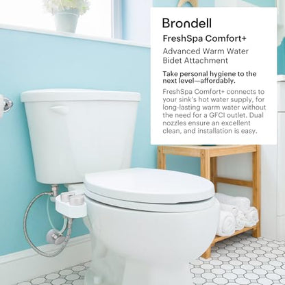Brondell Bidet - FreshSpa Comfort Plus Bidet Attachment - Dual Temperature and Dual Nozzle with Retractable Nozzles and Self-Cleaning Function