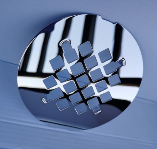 4-1/4 inches Snap-On Round Shower Drain Cover, Stainless Steel (Chrome) - color: Chrome