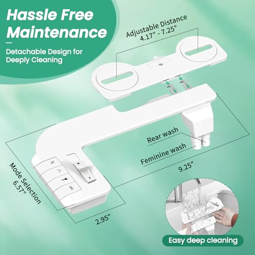 Bidet Attachment for Toilet,Self Cleaning Slim Bidets for Toilets,Non-Electric Dual Nozzle for Frontal & Rear Wash,White - color: A3-Bidet Attachment