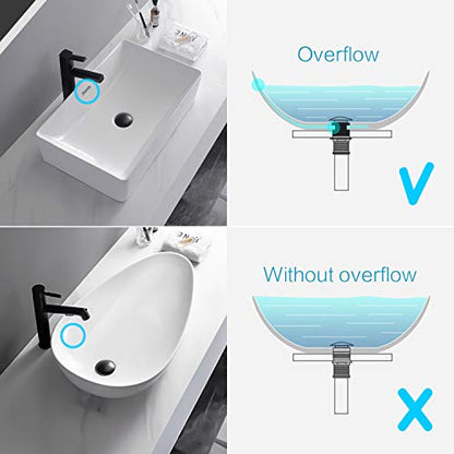 KAIYING Pop Up Drain, Bathroom Vessel Sink Drain | with Overflow, Detachable Basket Drain Stopper Assembly, Anti-Clogging & Anti-Explosion Drain Strainer, Matte Black - color: Matte Black, style: With Overflow