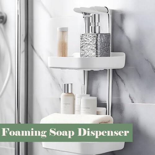 2 Packs Foaming Soap Dispenser 300ml (10.6oz) Foam Pump Soap Dispensers Square Plastic Hand Soap Lotion Dispenser for Hand Soap Dish Wash Shampoo Body Wash