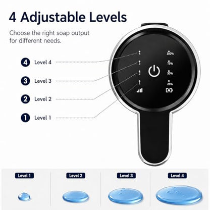 Automatic Liquid Soap Dispenser, Touchless Stainless Steel (Black, Liquid) | 13.5 oz Capacity, 4 Adjustable Levels, USB Rechargeable Liquid Soap Dispenser for Bathroom and Kitchen - color: Black, size: Liquid