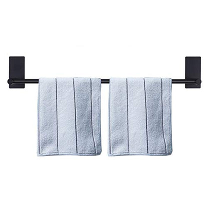 NearMoon Self Adhesive Bathroom Towel Bar- Stainless Steel Bath Wall Shelf Rack Hanging Towel Stick On Sticky Hanger Contemporary Style, NO Drilling (1 Pack, Matte Black, 24-Inch Towel Rack) - color: Matte Black, size: 24-Inch