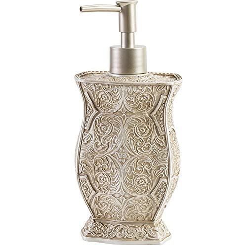 Creative Scents Victoria Liquid Hand Soap Dispenser for Bathroom with Pump | Decorative Beige Countertop Lotion Dispenser - style: Soap Dispenser