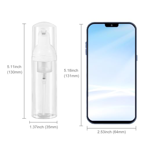 3pcs 2oz Small Size Mousse Plastic Travel Foam Pump Bottle Dispenser (60ml) | Clear+Green+Pink, Leakproof, Tsa approved, Travelers Daily Use, for Hand Soap, Shampoo, Lash Cleanser - color: Clear+green+pink