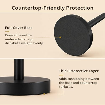 Hand Towel Holder Stand for Bathroom & Kitchen, Freestanding T-Shape Towel Rack with Weighted Base, Matte Black | Stainless Steel,Bathroom & Kitchen, Freestanding T-Shape Towel Rack - size: Arc-shaped rod