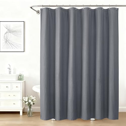 Aiyufeng Grey Shower Curtains for Bathroom，Dot Like Embossed Textured Waterproof Fabric Shower Curtain，Hotel Luxury Quality & Soft Cloth，Machine Washable，72Wx78L - color: Grey, size: 72"W x 78"L (Pack of 1)