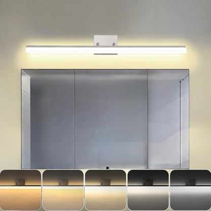 36 inch LED Modern Bathroom Vanity Lighting Fixtures Over Mirror, Brushed Nickel Adjustable Makeup Vanity Light Bar Dimmable 5CCT 36W 3000K-5000K - color: Nickel-36 Inch 5cct