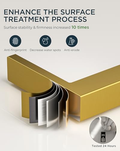 FORIOUS Gold Bathroom Faucet Centerset 4 Inch, Gold Vanity Faucet Remodel | CUPC Two Handle 4" Brushed Gold Centerset Bathroom Faucet 2 Hole with Accessories for Hospitality,Real Estate Procurement - color: Brushed Gold, style: Classic