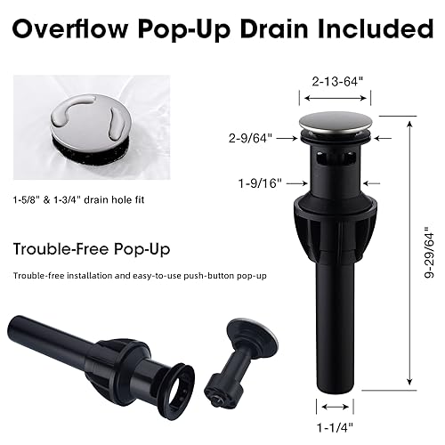 TRUSTMI Bathroom Faucet 3 Hole 4 Inch Centerset Sink Faucet with Overflow Pop Up Drain Assembly, 360 Degree Swivel Spout, Non-Rust Stainless Steel, Brushed Nickel - color: Brushed Nickel
