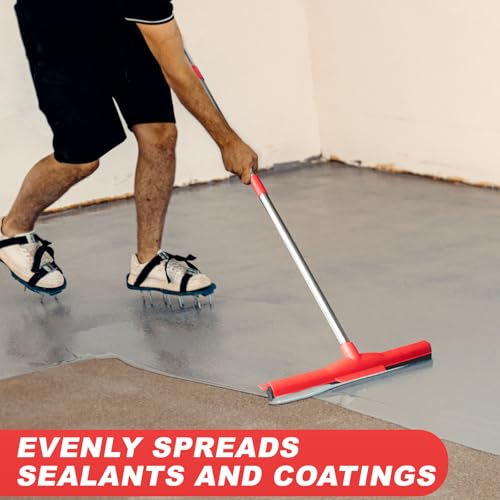 Water Broom & Floor Squeegee Scrubber with 51" Adjustable Pole & EVA Foam Blade – Indoor/Outdoor Use for Garage, Patio, Bathroom, Tile, Marble
