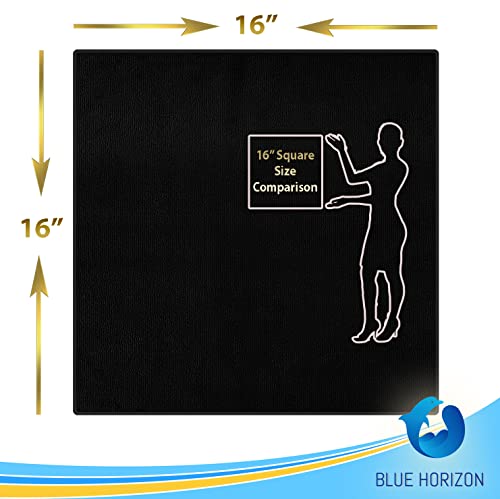 Blue Horizon Black Microfiber Cleaning Towels, 24-Pack Dual-Sided Ultra Soft Plush Washcloth, All Purpose Premium Microfiber Detailing Cleaning Cloths Shop Towels (16" x 16", Black) - color: Black
