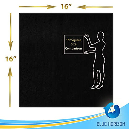 Blue Horizon Black Microfiber Cleaning Towels, 24-Pack Dual-Sided Ultra Soft Plush Washcloth, All Purpose Premium Microfiber Detailing Cleaning Cloths Shop Towels (16" x 16", Black) - color: Black
