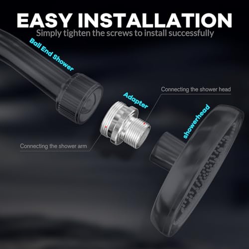 Ball End Shower Arm Adapter 1/2 Inch Male Pipe Thread Old Style Head Convert to fit standard shower head 14UN 16UN is Suitable for Most Old-Fashioned Ball Head Shower Arms (3PCS)