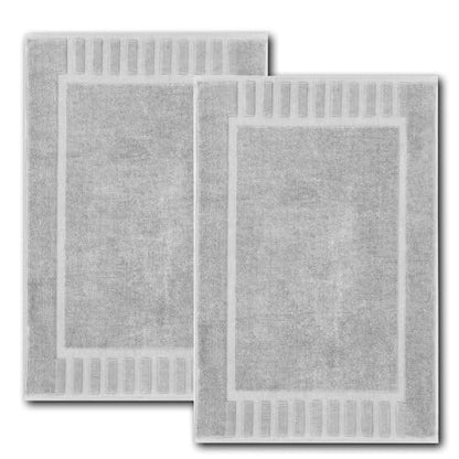 White Classic Luxury Bath Mat Floor Towel Set - Absorbent Cotton Hotel Spa Shower/Bathtub Mats [Not a Bathroom Rug] 22"x34" | 2 Pack | Dolphin Grey - color: Dolphin Grey