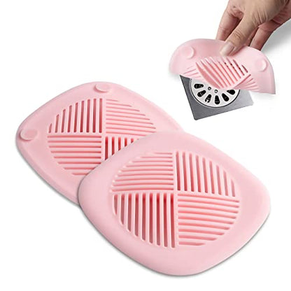 Hair Catcher Shower Drain Cover Sturdy Silicone 5.5 Inches Bathroom Accessories Drain Plug Drain Protector Hair Stopper for Kitchen Bathtub and Laundry Pink 2 Pack