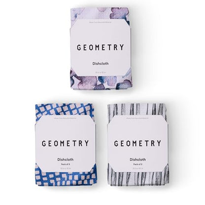 GEOMETRY Kitchen Dish Cloths - Quick Dry Dishcloths for Kitchen - Premium Dish Rags with Geoweave - 3-Pieces Tiny Petals - color: Linen Breeze, style: Dishcloth