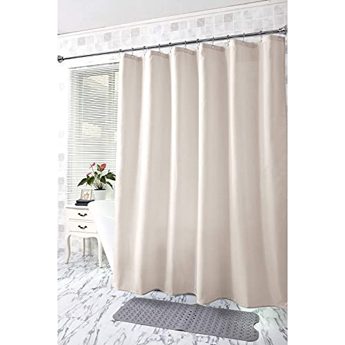 Khaki Shower Curtain Liner, Khaki Fabric Shower Liner, 2-in-1 Bathroom Shower Curtain and Liner, 12 Grommet Holes, Water Proof, Machine Washable, Hotel Quality, 72 x 72 Inches - color: Khaki, size: 72"W x 72"L (Pack of 1)