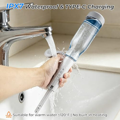 Portable Bidet for Travel, 500mAh Electric Handheld Bidet with 400ml Bottle | Rechargeable Bidet Sprayer, IPX7 Waterproof High Pressure Jet Spray for Men Women Postpartum & Camping