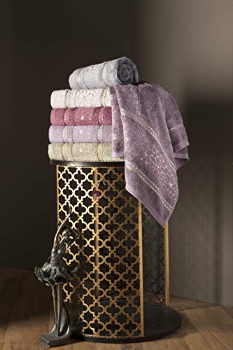 MiaSoft 100% Rayon Derived from Bamboo Brown Towels in Gift Box.27 x 55 in / 20 x 35 in (4 Pack)