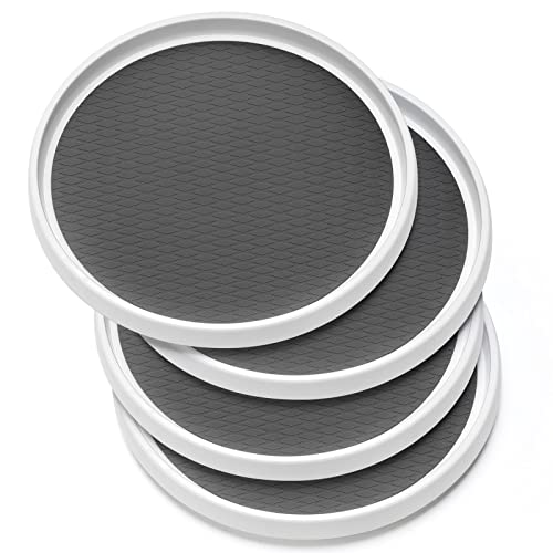 Set of 4, 10 Inch Non-Skid Lazy Susan Organizers - Turntable Rack for Cabinet, Pantry Organization and Storage, Kitchen, Fridge, Bathroom Makeup Vanity Countertop, Under Sink Organizing, Spice Rack - size: 10 inch - 1 Tier - 4 Pack