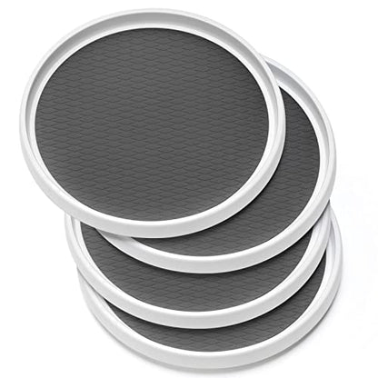 Set of 4, 10 Inch Non-Skid Lazy Susan Organizers - Turntable Rack for Cabinet, Pantry Organization and Storage, Kitchen, Fridge, Bathroom Makeup Vanity Countertop, Under Sink Organizing, Spice Rack - size: 10 inch - 1 Tier - 4 Pack