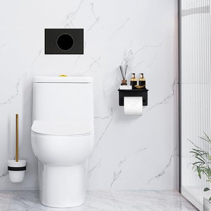 LANC Matte Black Toilet Paper Holder with Shelf, Bathroom Toilet Paper Roll Holder with Phone Shelf for Bathroom Wall Mount, Tissue Roll Holder Stainless Steel, A8367MB - color: Matte Black, size: Right