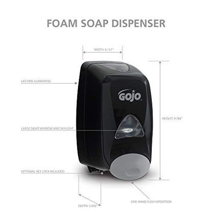 GOJO FMX-12 Push-Style Foam Soap Dispenser, Black, 1250 mL - 5155-06 - size: 1 Count (Pack of 1)