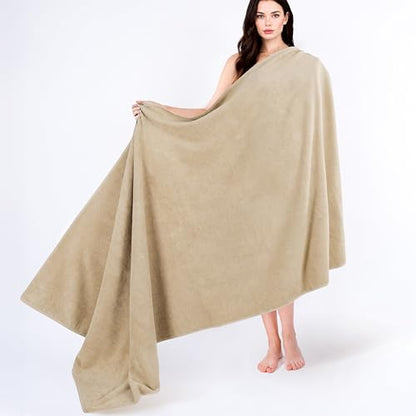 Cotton Paradise 100% Cotton Turkish Towel, Soft Absorbent Quick Dry, 40x80 Oversized Bath Sheet Towel, Beige - color: Beige, size: 40"x80"