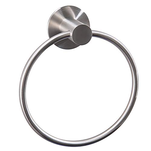 Adhesive Towel Ring Wall Mount Hand Towel Ring Self Adhesive Towel Hanger Stainless Steel Rustproof Brushed Nickel