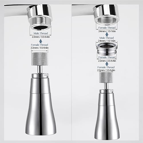 Kitchen Sink Faucet Sprayer Attachment - Movable Kitchen Tap Head 360° Rotatable Anti-Splash Sink Sprayer Facuet Nozzle Head Water Saving Faucet Aerator - 2 Modes Sprayer Chrome - style: 2 Modes Sprayer