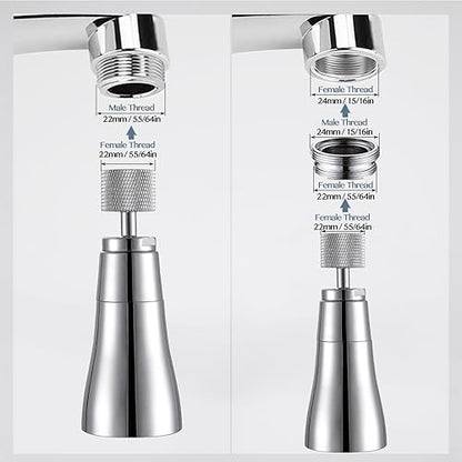 Kitchen Sink Faucet Sprayer Attachment - Movable Kitchen Tap Head 360° Rotatable Anti-Splash Sink Sprayer Facuet Nozzle Head Water Saving Faucet Aerator - 2 Modes Sprayer Chrome - style: 2 Modes Sprayer