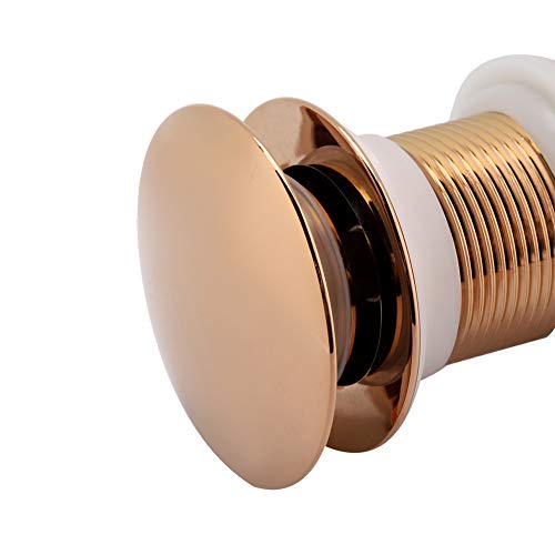G1 1/4" Bathroom Sink Drain with Overflow Vessel Sink Lavatory Vanity Up Drain Stopper(Rose Gold)
