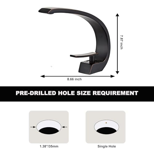 Oil Rubbed Bronze Bathroom Sink Faucet, Unique Design and Drain - color: Oil Rubbed Bronze