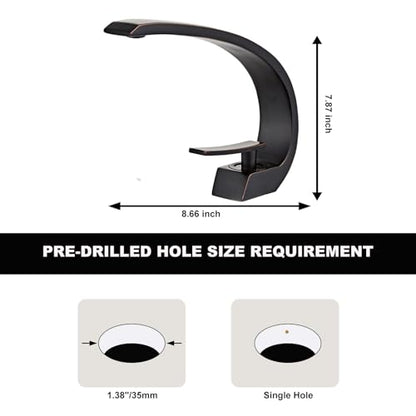 Oil Rubbed Bronze Bathroom Sink Faucet, Unique Design and Drain - color: Oil Rubbed Bronze
