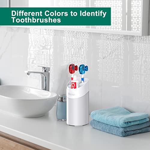 Mspan Toothbrush Head Cover Cap: Tooth Brush Protector Cute Plastic Clip Pod Compatible with Standard & Electric Toothbrush - Travel Case for Traveling & Home - 4 Packs - color: Blue, Red, Teal, Brown