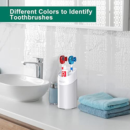 Mspan Toothbrush Head Cover Cap: Tooth Brush Protector Cute Plastic Clip Pod Compatible with Standard & Electric Toothbrush - Travel Case for Traveling & Home - 4 Packs - color: Blue, Red, Teal, Brown