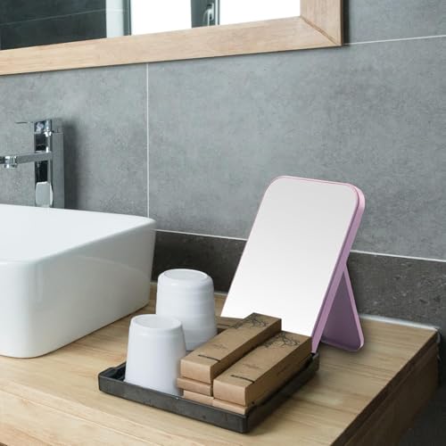 8-Inch Desktop & Portable Princess Makeup Mirror - Table, Desk & Wall Hanging Dual-Purpose Square Mirror - Blue - color: Blue