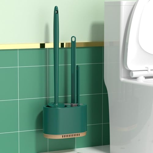 Toilet Brush and Plunger Set,3 in 1 Toilet Plunger and Brush Set,Toilet Bowl Brush and Plunger Set for Bathroom Cleaning,Bathroom Cleaning Tools,Toilet Brush Plunger Combo Bathroom Tool(Dark Green) - color: Dark Green