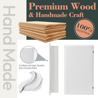 Concealed Medicine Cabinet 14×24 Recessed, Picture Frame Medicine Cabinet, Farmhouse White Wood Frame, 3 Shelves, 100% Handmade, Fully Assembled Wall Niche Insert For Bathroom,Bedroom,Hallway(White) - color: Moonlighter(14×24)