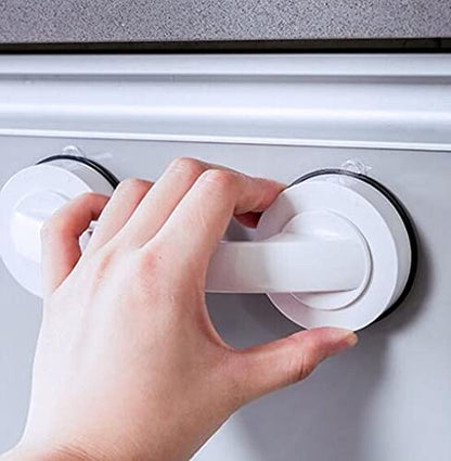 Glass Handle, Suction Cup Handle, Suitable for Bathroom Sliding Door, Cabinet, Terrace Sliding Door, Shower Handrail. No Hole Punching - color: Large white