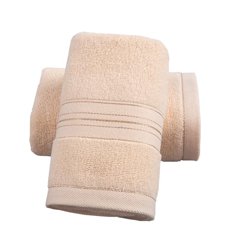 2 Pack Hand Towels for Bathroom, Cotton Decorative Soft (Beige - 2 Pack) | Decorative Hand Towel Set for Face Spa Bath Gym Kitchen, 13x30 Inch, Premium materials ensure - color: Beige - 2 Pack