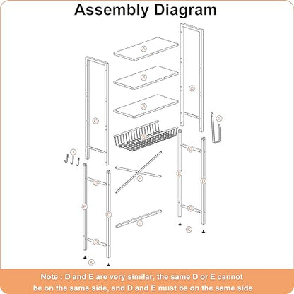 Kalrin Over-The-Toilet Storage Rack, 4-Tier Bathroom Organizer Shelf Over Toilet with Adjustable Shelf and Basket, Freestanding Space Saver Bathroom Shelves Above Toilet for Room (Pure White) - color: Pure White