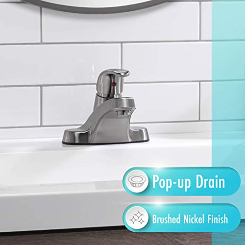 30-B410-AV-BN Watersense Certified Bathroom Sink Faucet, Brushed Nickel Single Handle (Pack of 4) - color: Brushed Nickel Single Handle, size: (Pack of 4)