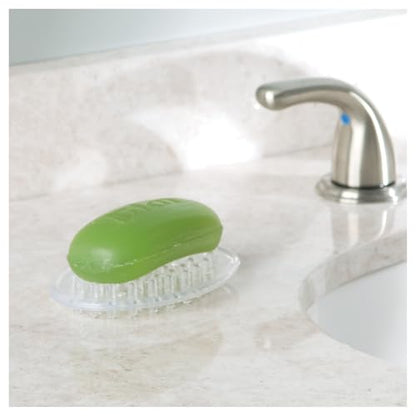 iDesign Plastic Soap Dish, Soap Saver, and Kitchen Sponge Holder - Set of 3, 0.75” x 3.25” x 4.75”, Clear | For Kitchen, For Bath - color: Clear, style: Pack of 3