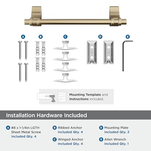 Amerock Davenport Golden Champagne 9 inch (229 mm) Center-to-Center Towel Bar, BH36055BBZ - color: Golden Champagne, size: 9 Inch (229 mm)