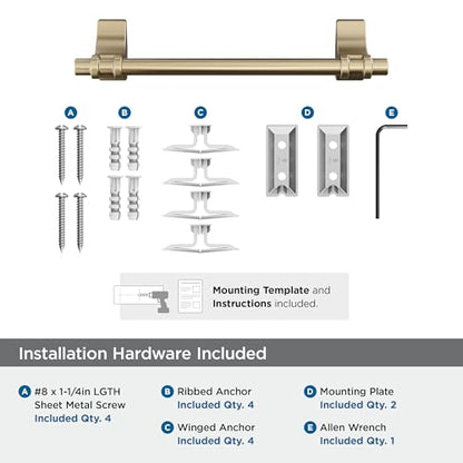 Amerock Davenport Golden Champagne 9 inch (229 mm) Center-to-Center Towel Bar, BH36055BBZ - color: Golden Champagne, size: 9 Inch (229 mm)