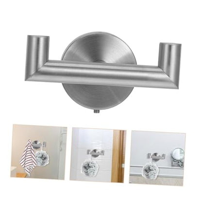 Cabilock 2pcs Double Towel Hook Hooks Towel Bar for Bathroom Wall Holder Mounted Serviette Hang Towels Chrome Over Shower Hook The Bathrooms Multiple Drying Wall Hook Stainless Steel Golden